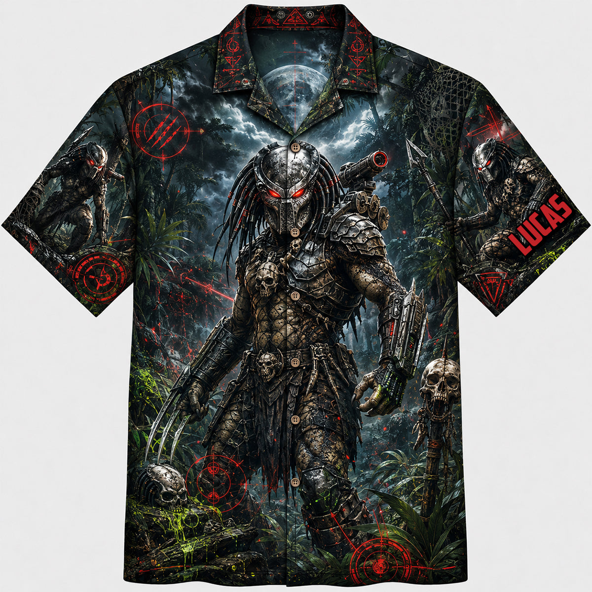 Alien Hunter Hawaiian Shirt - Personalized Gifts 03natn290626 Hawaiian Shirts PopCulturePrints