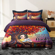 Load image into Gallery viewer, Just a Girl Who Loves Books - Personalized Quilt Bedding Set for Book Lovers Blanket PopCulturePrints
