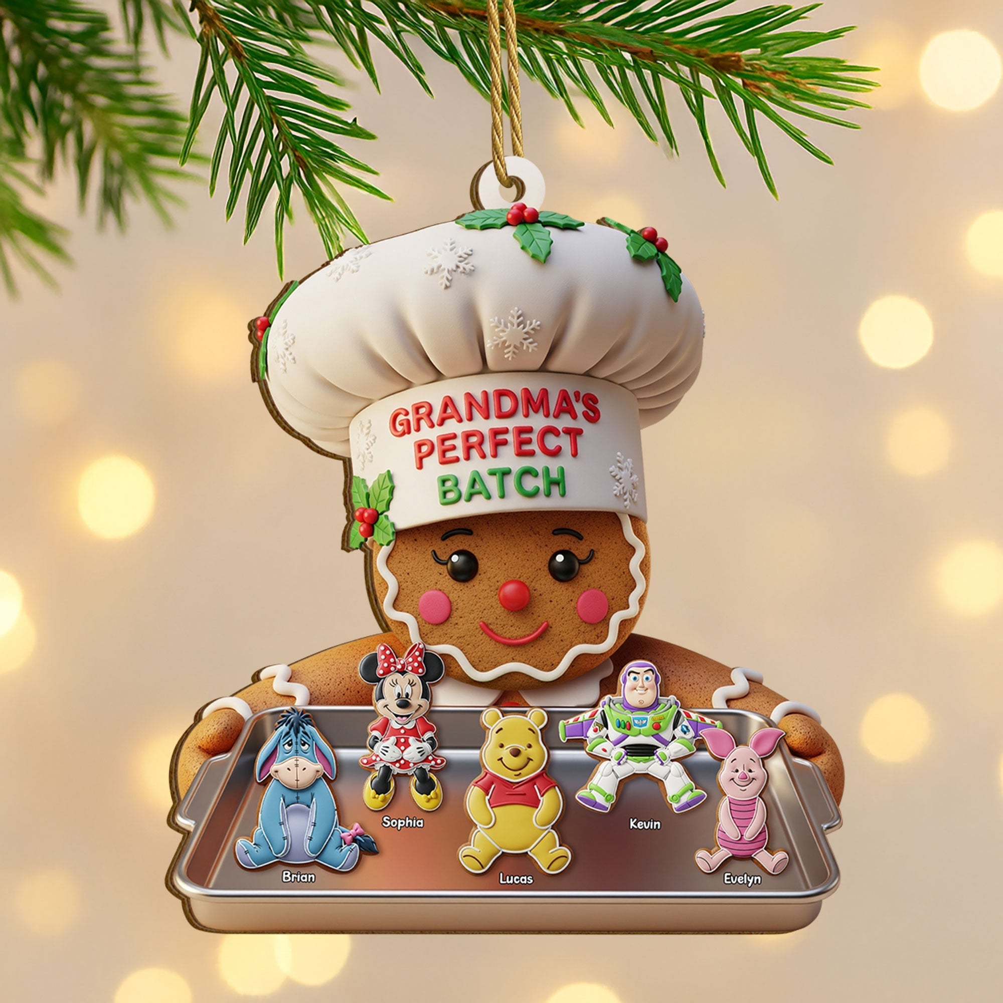 Grandma's Perfect Batch - Personalized Cookie Ornament for Grandma Ornament PopCulturePrints
