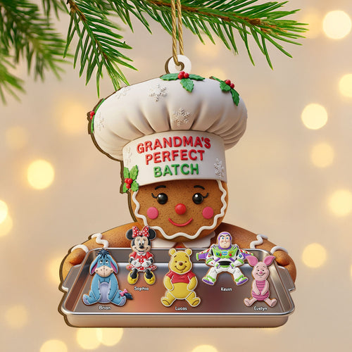 Grandma's Perfect Batch - Personalized Cookie Ornament for Grandma Ornament PopCulturePrints