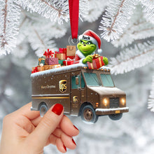 Load image into Gallery viewer, Personalized Christmas Ornament for Postal Workers - Grinch Theme Ornament PopCulturePrints
