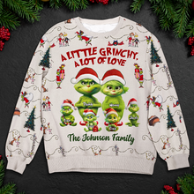 Load image into Gallery viewer, Personalized Family Grinch Christmas Sweater - A Little Grinchy, A Lot of Love
