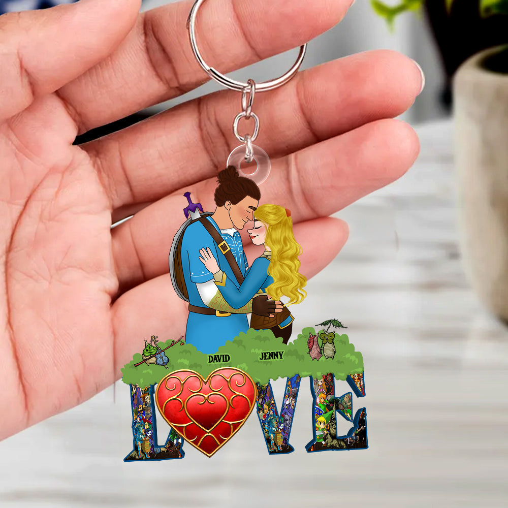 Personalized Couple Keychain - Gamer Love Edition