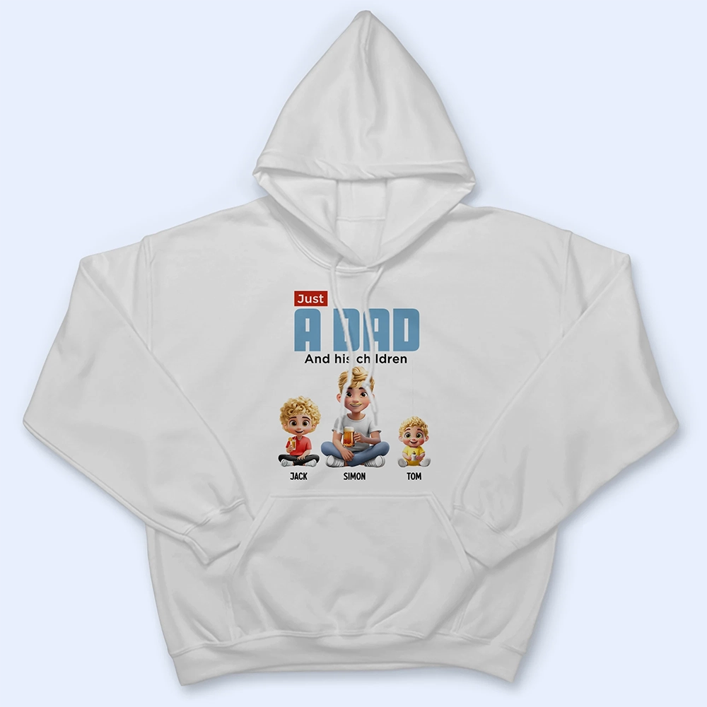 Just A Dad And His Girl 3D Cartoon - Personalized T Shirt T-shirt PopCulturePrints