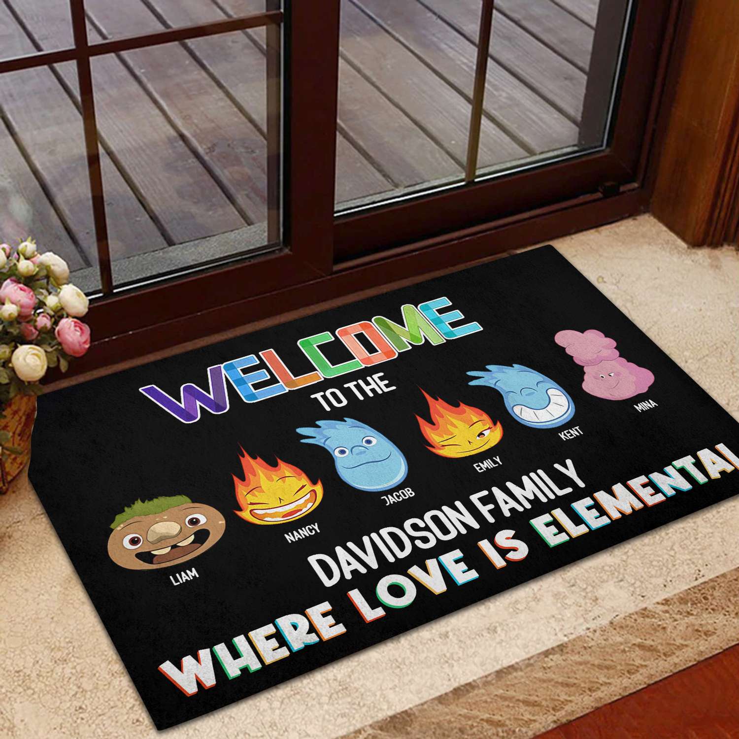 Personalized Elemental Family Welcome Doormat Doormat PopCulturePrints