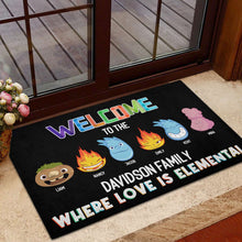 Load image into Gallery viewer, Personalized Elemental Family Welcome Doormat Doormat PopCulturePrints
