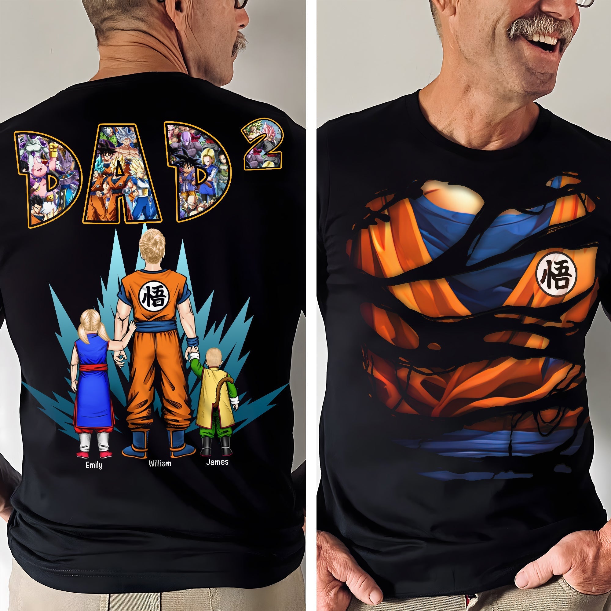 “Celebrating Fatherhood: Personalized Dad Shirt” - Custom Gift for Dads and Grandpas Shirts PopCulturePrints