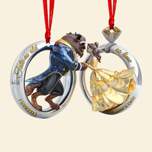Load image into Gallery viewer, “Tale as old as time” - Fairy Tale Couple Christmas Ornament - Personalized Gifts for Couples Ornament PopCulturePrints
