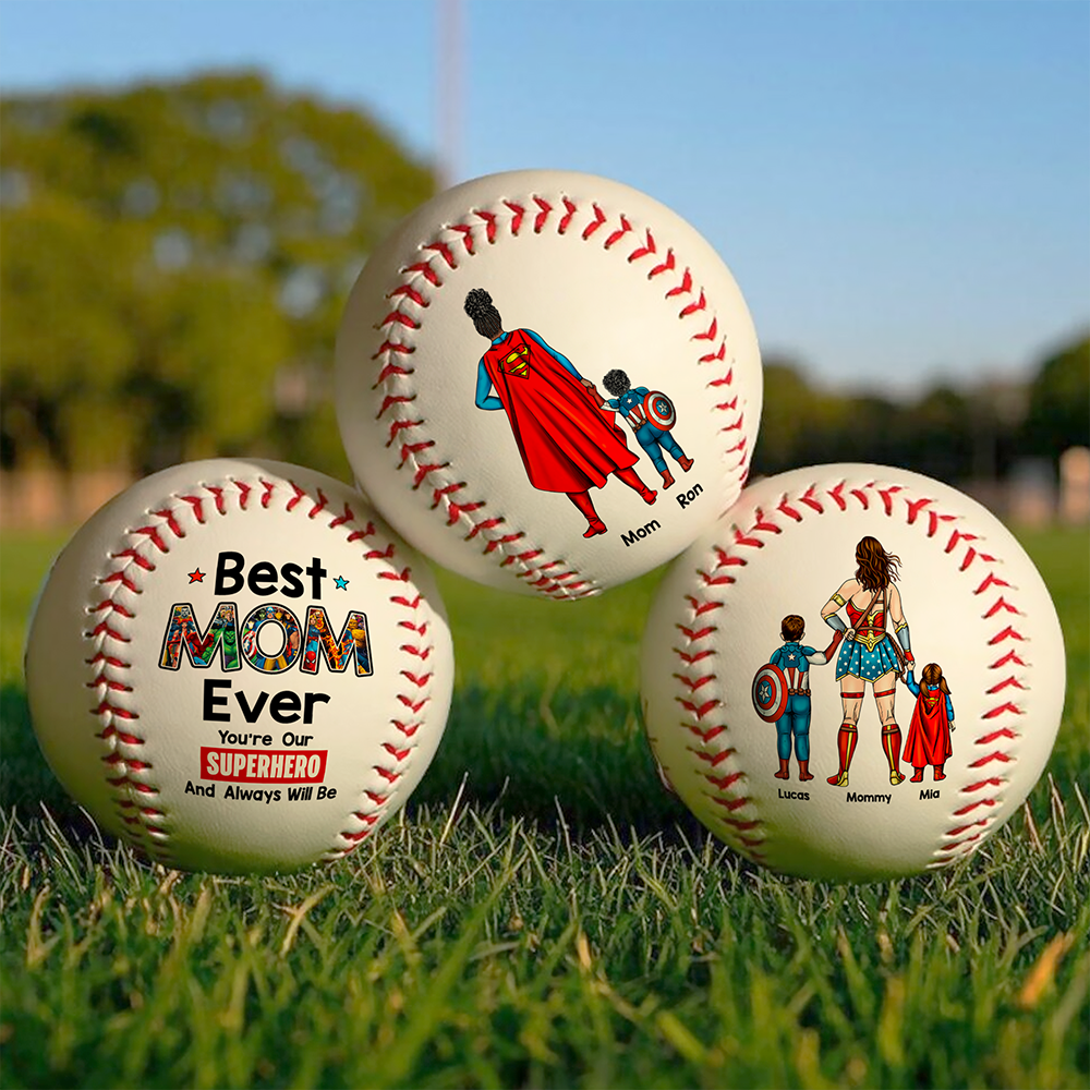 Best MOM Ever - Personalized Baseball Gift for Super Moms Baseball PopCulturePrints