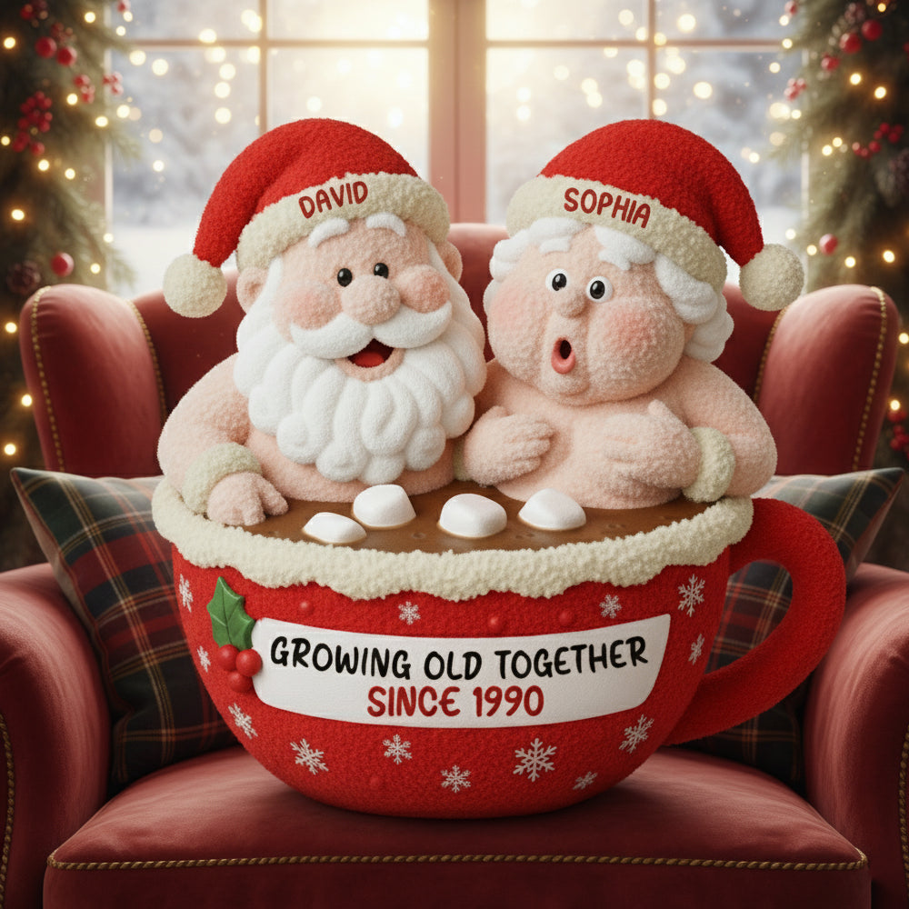 Funny Old Couple Pillow - Personalized Christmas Gift for Couples, Ideal for Joyful Occasions Pillow PopCulturePrints