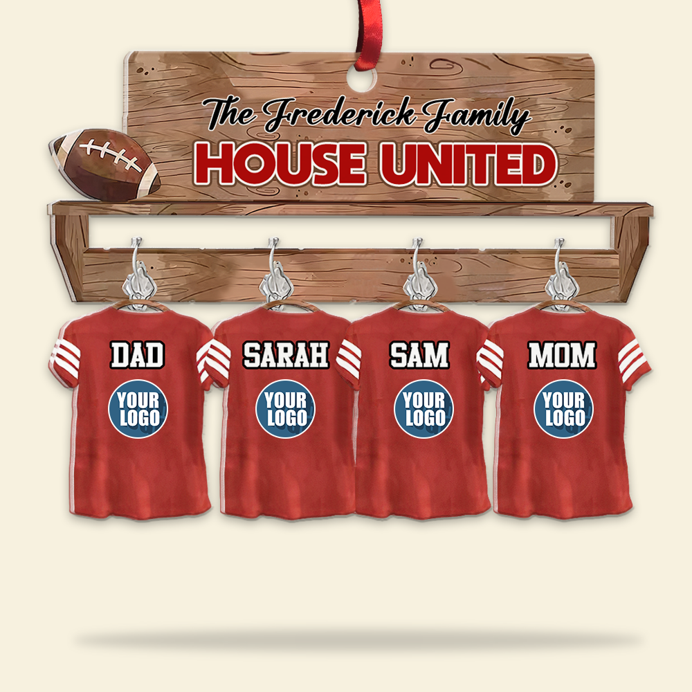 Custom Family Christmas Ornament for American Football Lovers Ornament PopCulturePrints