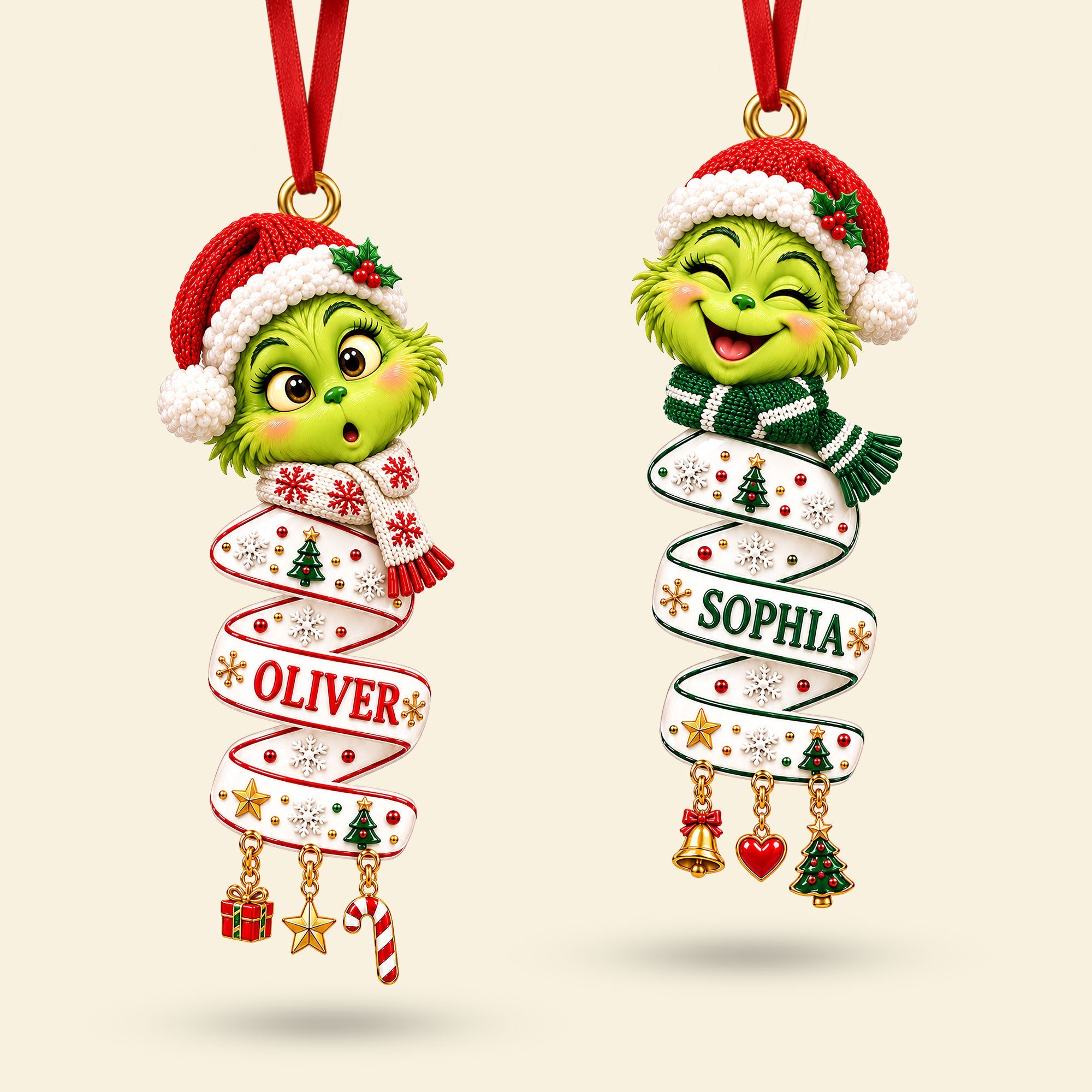 “Spread Holiday Cheer with Adorable Personalization” - Lovely Mischief Acrylic Ornament, Custom Gift for Kids, Friends, Family