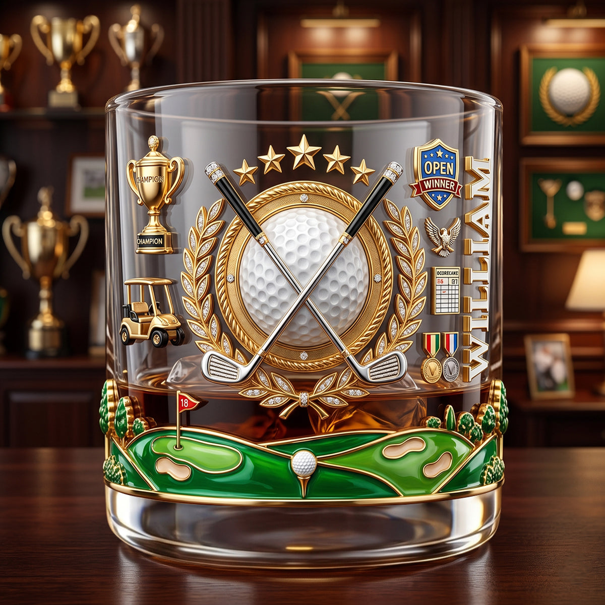 Golf Champion Drinking Glass - Perfect Personalized Gift for Golf Lovers