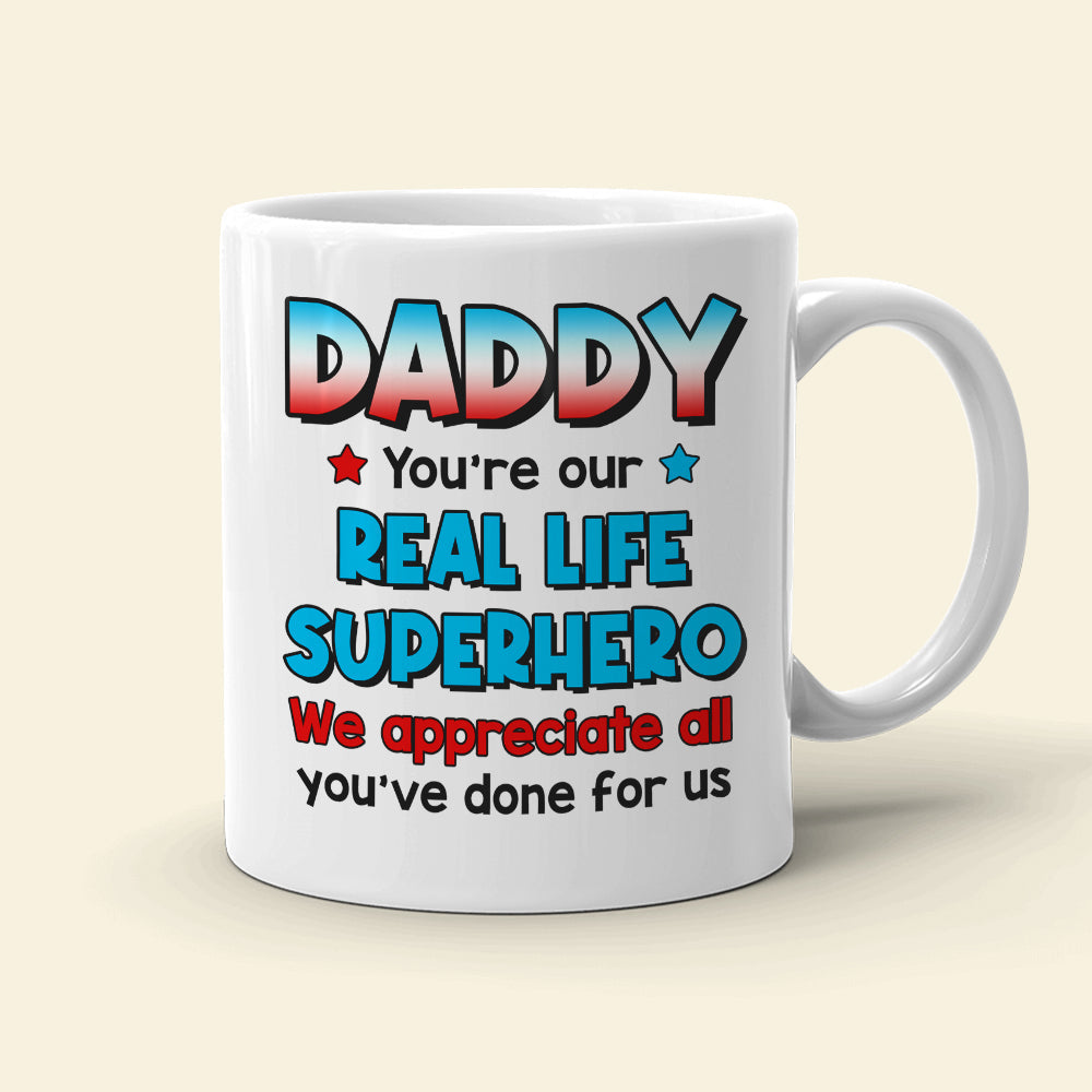 Personalized Superhero Dad Mug - Custom Gift for Dad Coffee Mug PopCulturePrints