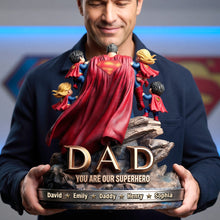 Load image into Gallery viewer, You Are Our Superhero - Personalized Power Dad And Kids Acrylic Plaque - Unique Father's Day Gift for Dad and Grandpa Shaped Plaques PopCulturePrints
