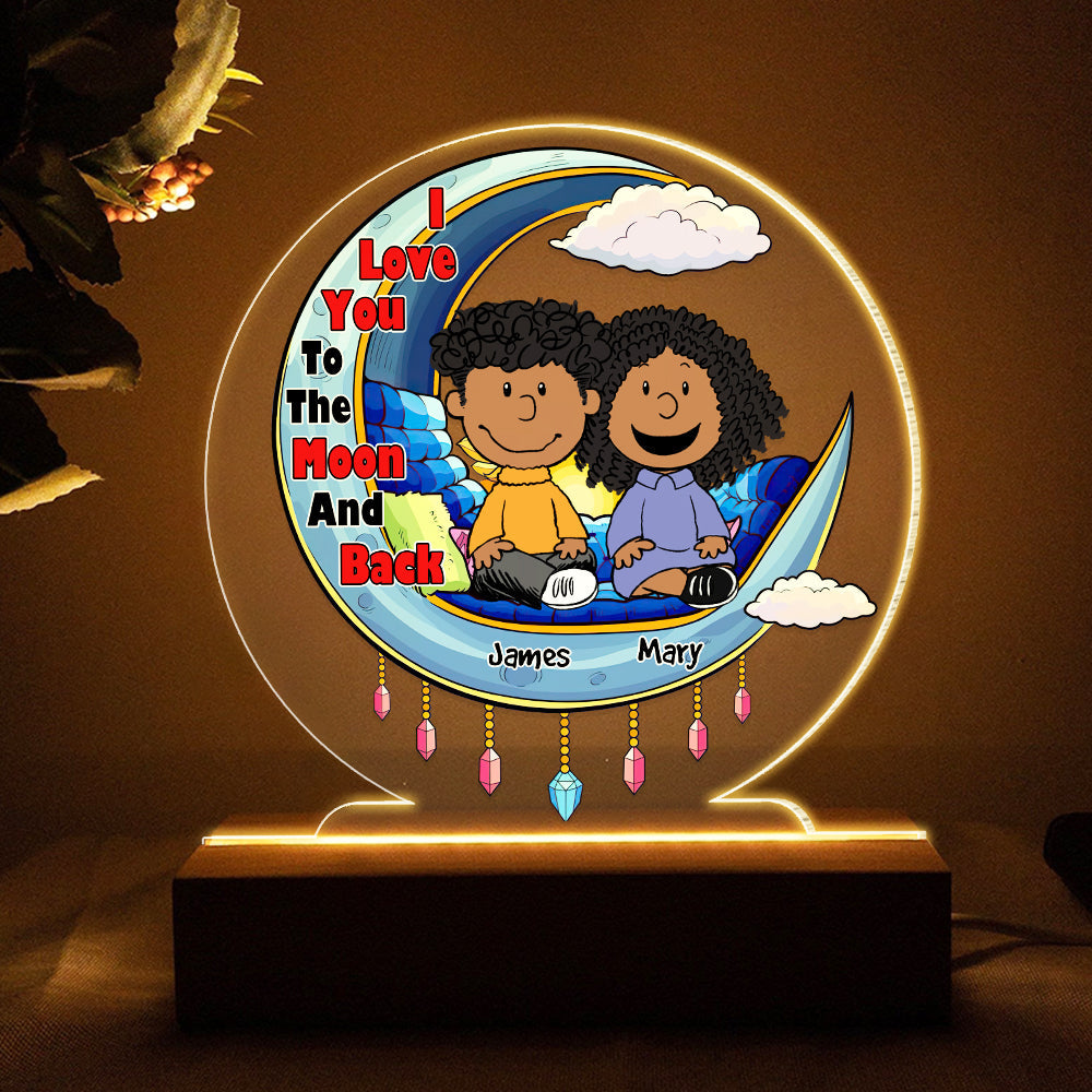 Custom LED Night Light for Couples | Valentine's Day Gifts | Love You To The Moon & Back Led Night Light PopCulturePrints