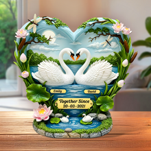 Load image into Gallery viewer, Together Forever - Personalized Swan Couple Acrylic Plaque - Custom Gift for Couples, Anniversaries, and Special Occasions Shaped Plaques PopCulturePrints

