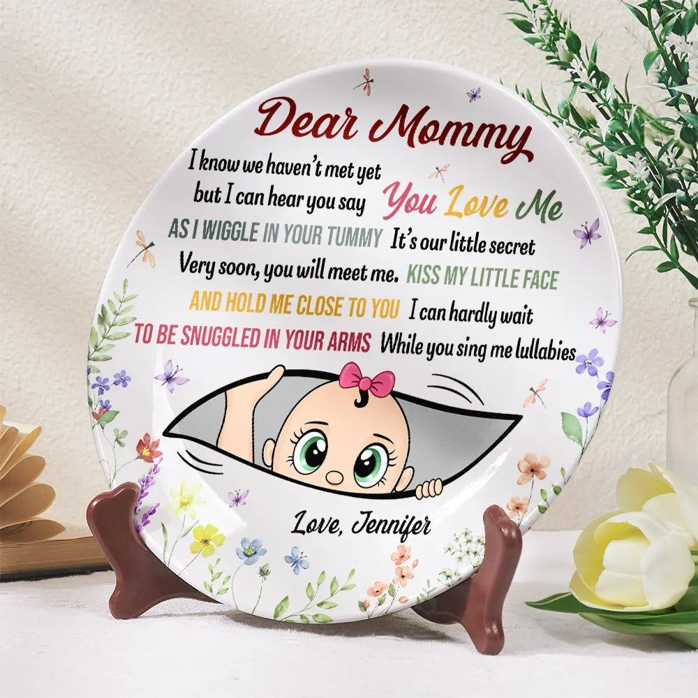Dear Mommy, You Love Me - Personalized Ceramic Plate Ceramic Plate PopCulturePrints