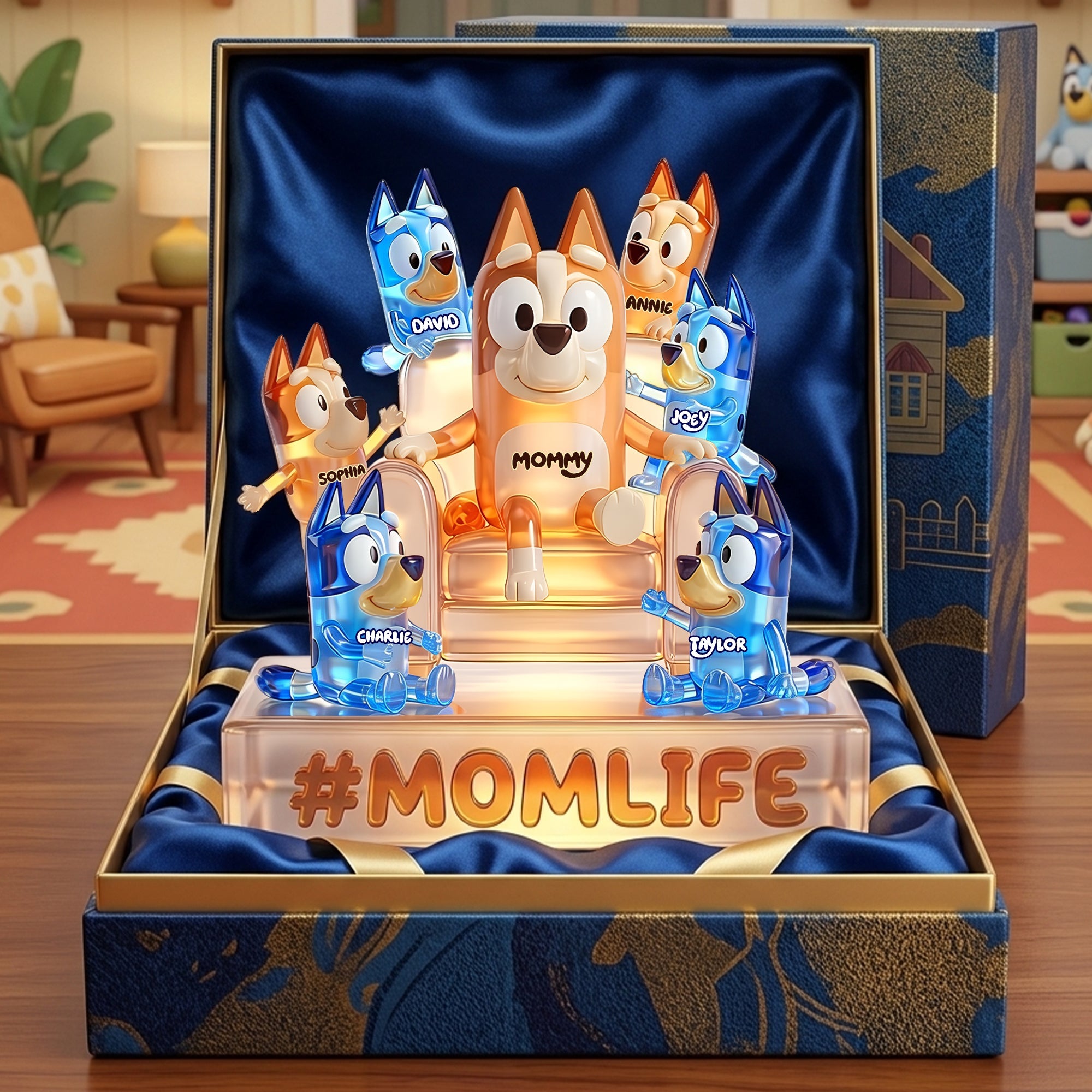 "Celebrate Mom with Love!" - Personalized Mom Life Acrylic Light Box - Custom Gifts for Moms, Grandmas & More