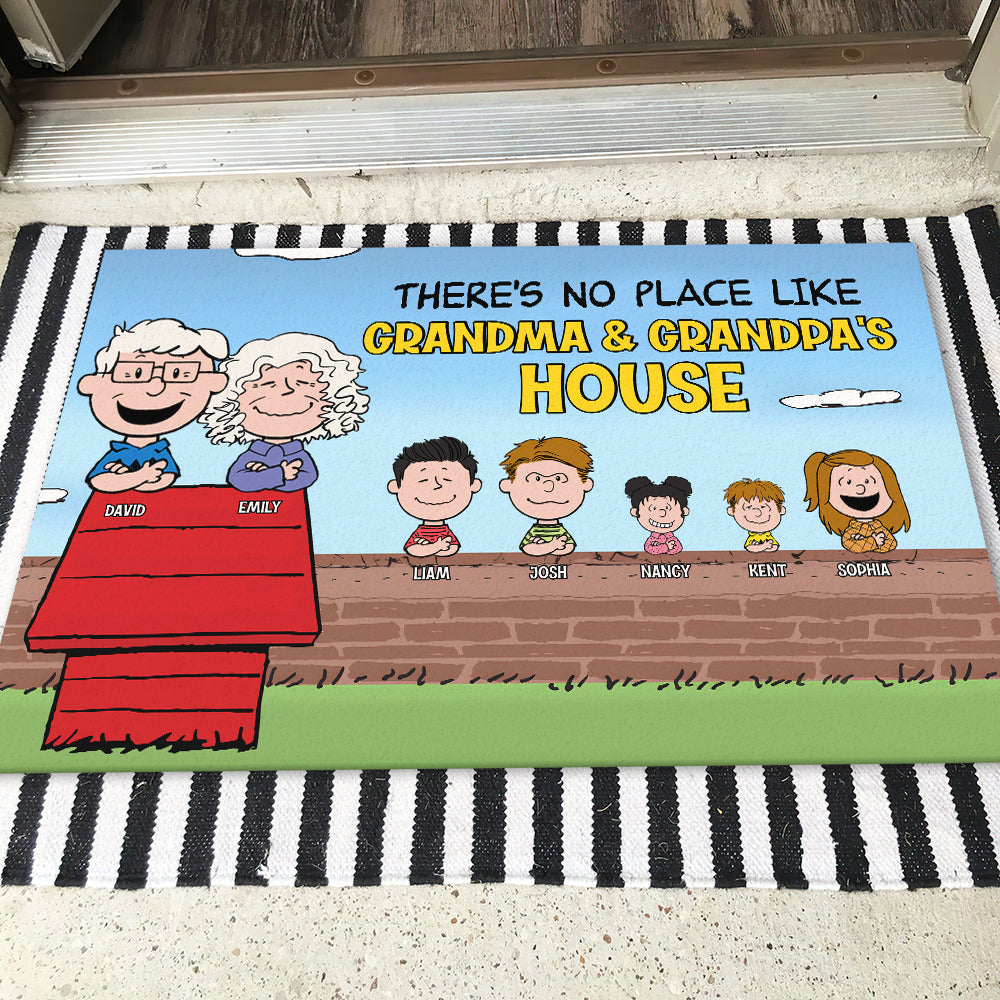 Personalized Grandparent Doormat - Custom Cartoon Family Design