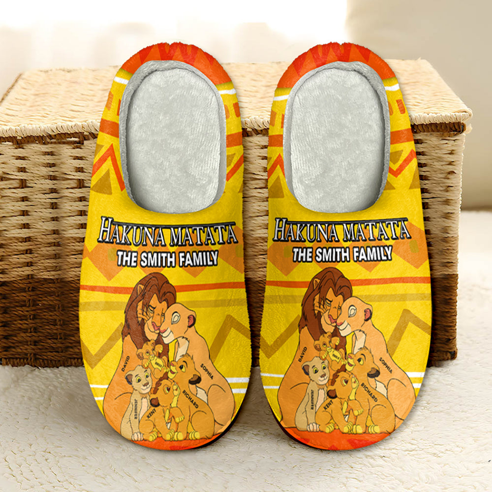 Personalized Family Slippers - Hakuna Matata Design Shoes PopCulturePrints