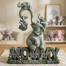 Load image into Gallery viewer, "Strong Mama Elephant" - Personalized Gifts for Mom - Unique Gift for Mother's Day &amp; Grandma Shaped Plaques PopCulturePrints
