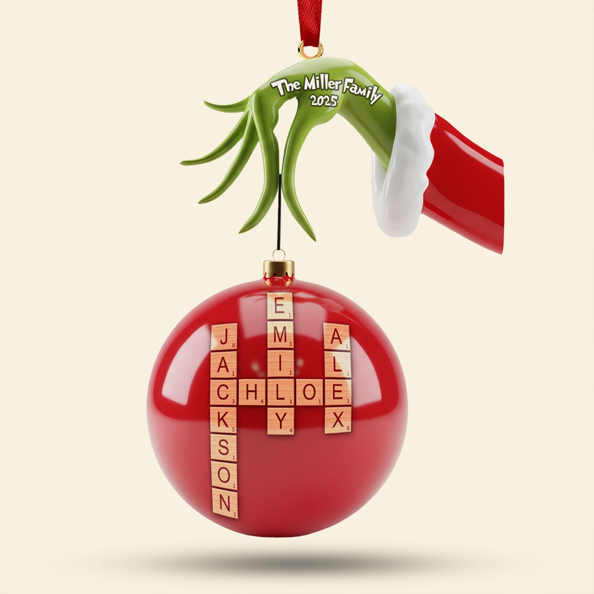 "Celebrate Family Togetherness with Our Unique Crossword Ornament" - Personalized Family Christmas Ornament Ornament PopCulturePrints