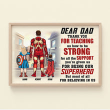Load image into Gallery viewer, Personalized Superhero Dad Poster - Custom Father&#39;s Day Gift Poster &amp; Canvas PopCulturePrints
