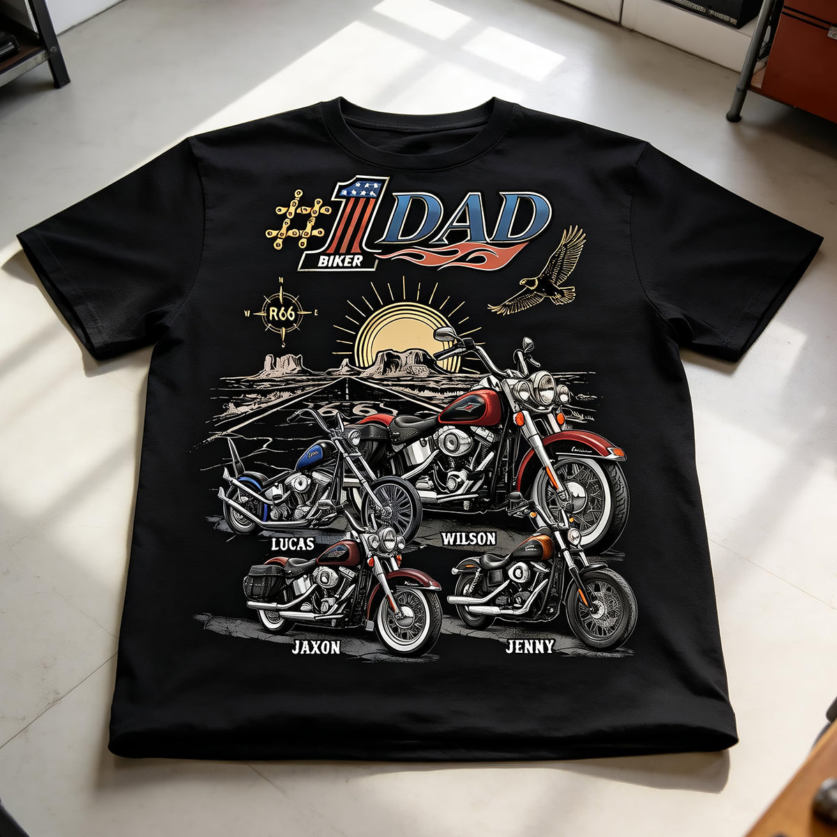 Road Warrior Dad - Custom Biker Shirt | Perfect Gift for Dad & Grandpa Shirts PopCulturePrints