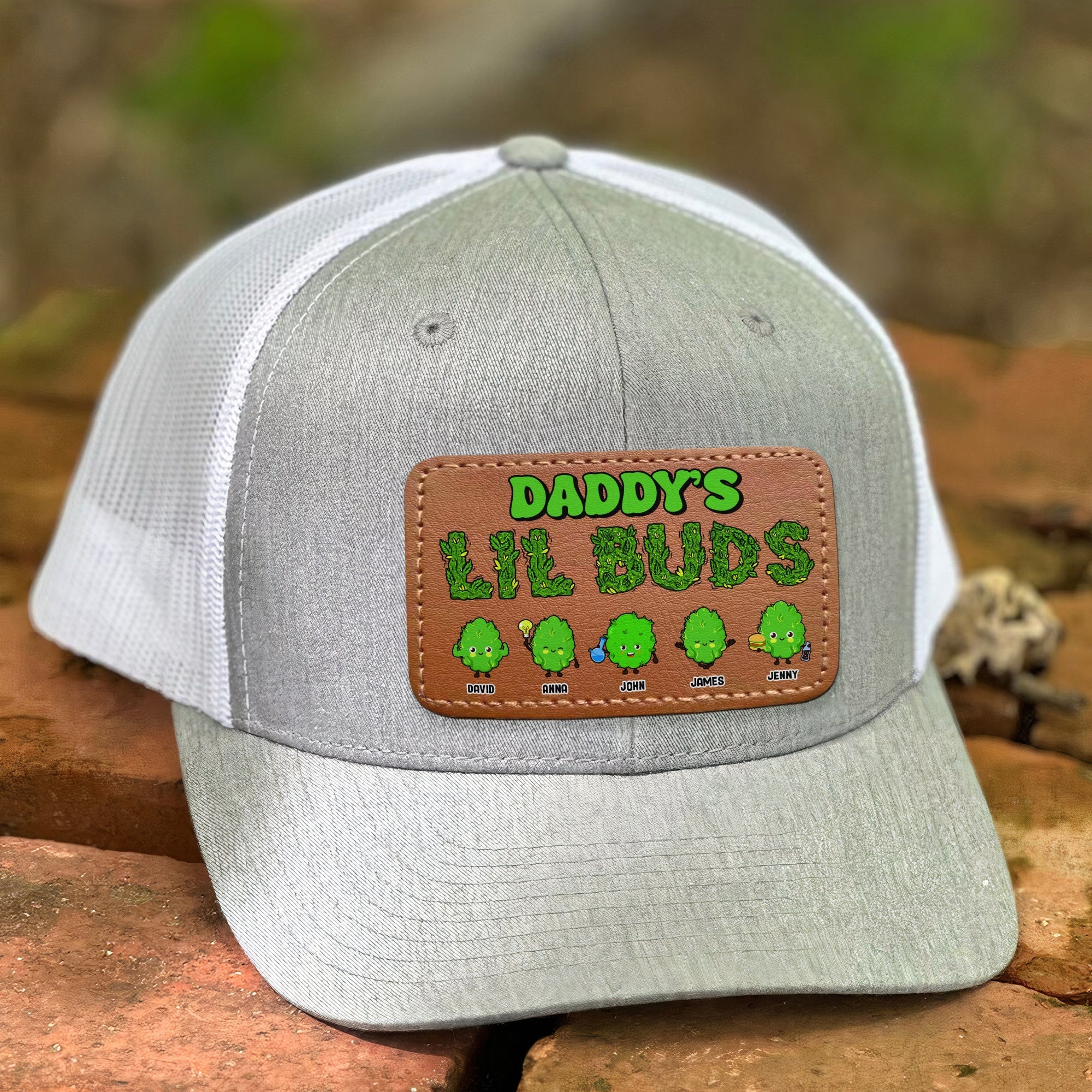 Custom Dad Hat with Leather Patch - Daddy's Lil Buds