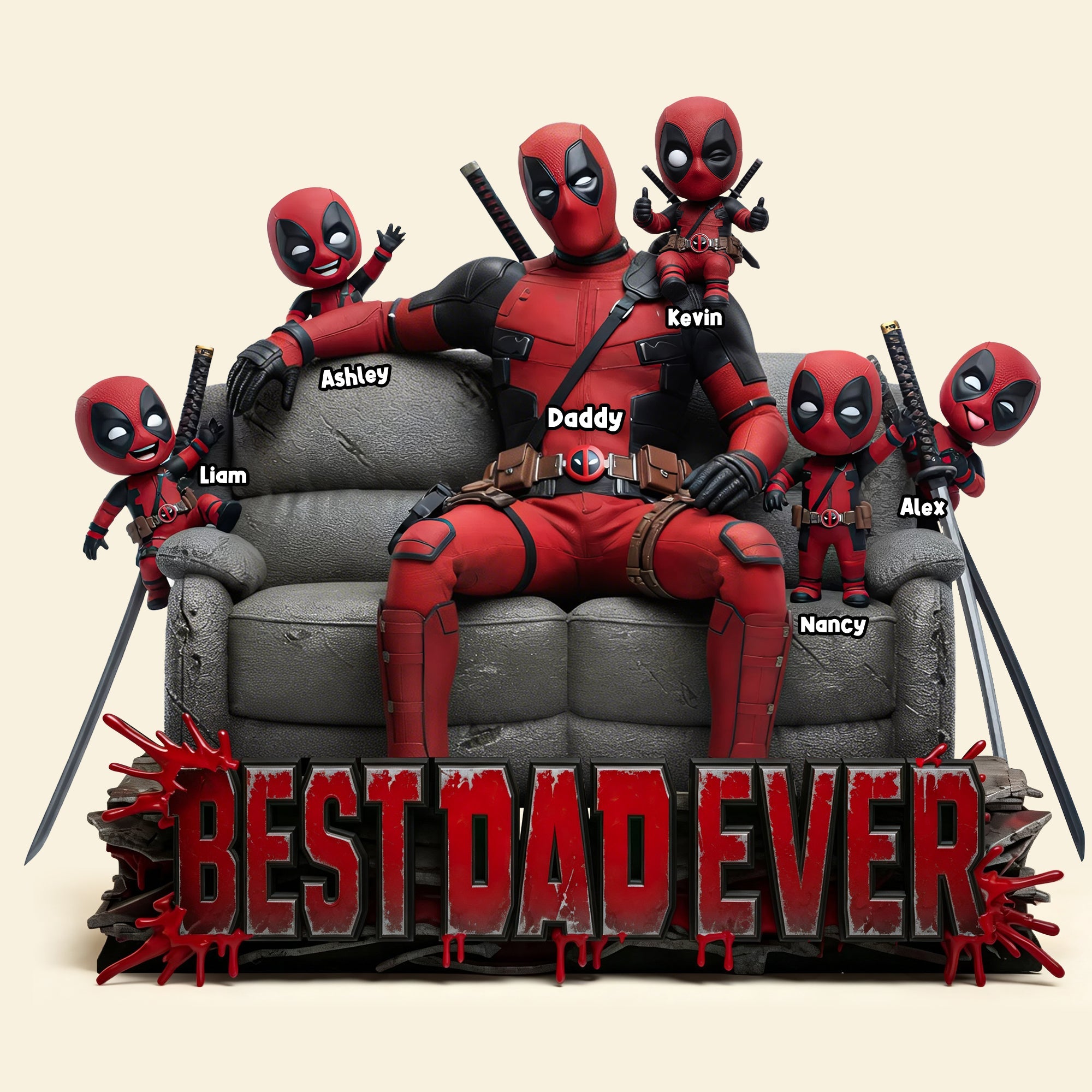 “Best Dad Ever” – Custom Hero Squad Dad Acrylic Plaque - Perfect Gift for Dads and Grandpas Shaped Plaques PopCulturePrints