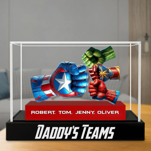Super Fist Bump Dad Plaque - A Personalized Gift for Every Super Dad Shaped Plaques PopCulturePrints