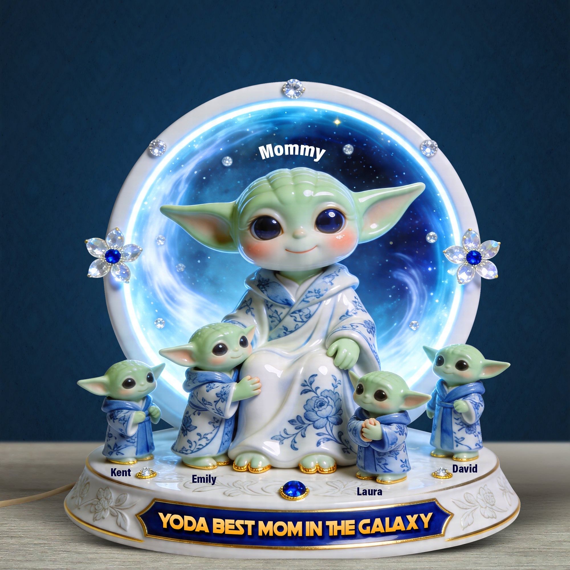 "Yoda Best Mom in the Galaxy" - Personalized Acrylic Light Box - Gift for Mom, Grandma, and More Light Box PopCulturePrints