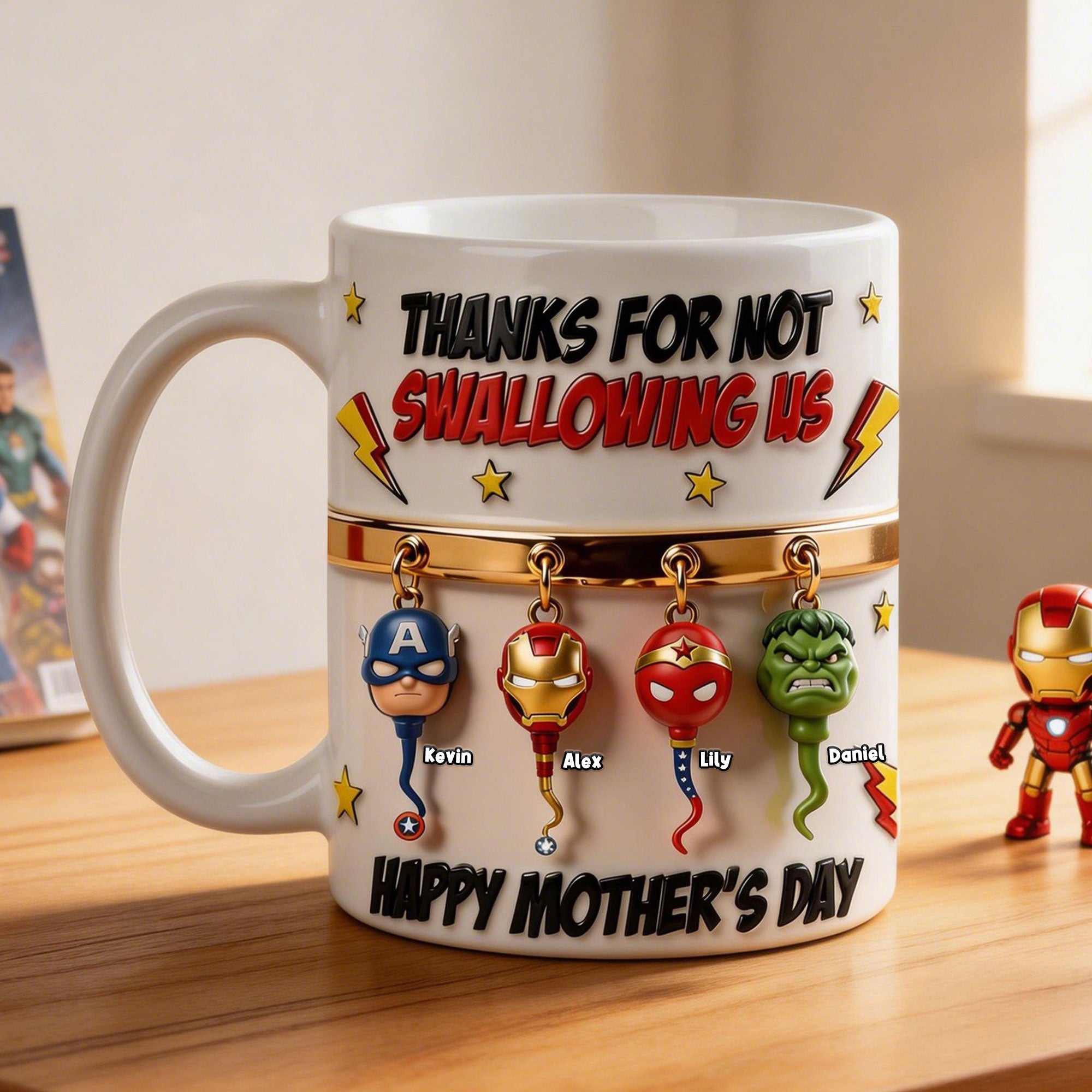 Thanks For Not Swallowing Us Mug - Custom Personalized Gift for Mom, Grandma, and Loved Ones Coffee Mug PopCulturePrints