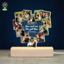 Load image into Gallery viewer, Personalized 3D LED Heart Light - You and Me, We Got This Led Night Light PopCulturePrints
