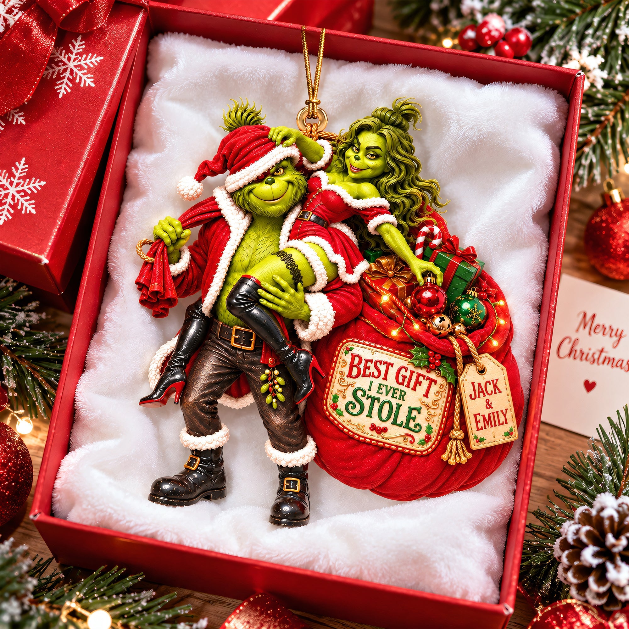 Best Gift I Ever Stole - Funny Personalized Christmas Ornament for Couples