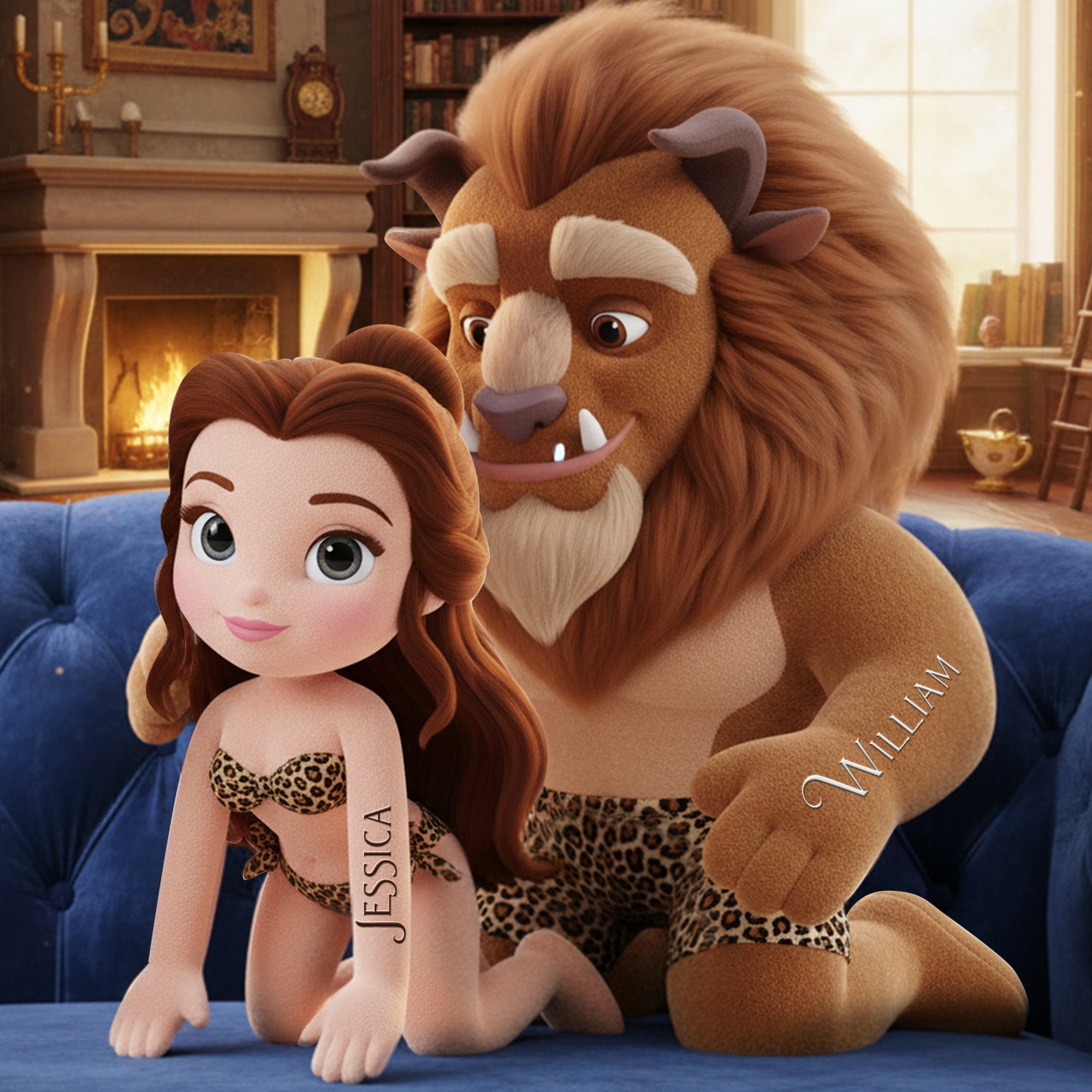 Love Roars: Leopard Style Couple Pillow - Personalized Gifts for Couples Pillow PopCulturePrints