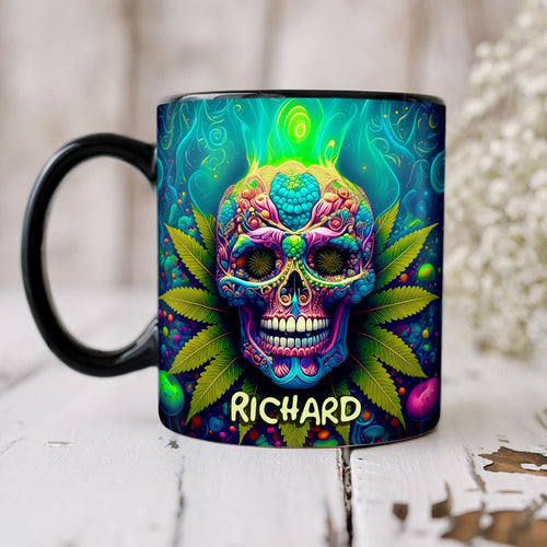 Embrace the Vibe: Chill Skull Mug - Personalized Gift for Stoners Coffee Mug PopCulturePrints