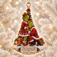 Load image into Gallery viewer, The Greatest Gift Is Growing With Us - Personalized Acrylic Ornament for Couples Ornament PopCulturePrints

