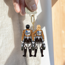 Load image into Gallery viewer, Personalized Anime Couple Keychain - Customizable Gift for Fans Keychains PopCulturePrints
