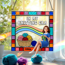 Load image into Gallery viewer, &quot;In My Knitting Era&quot;: Customized Suncatcher Ornament - Perfect Gift for Knitting Lovers Ornament PopCulturePrints

