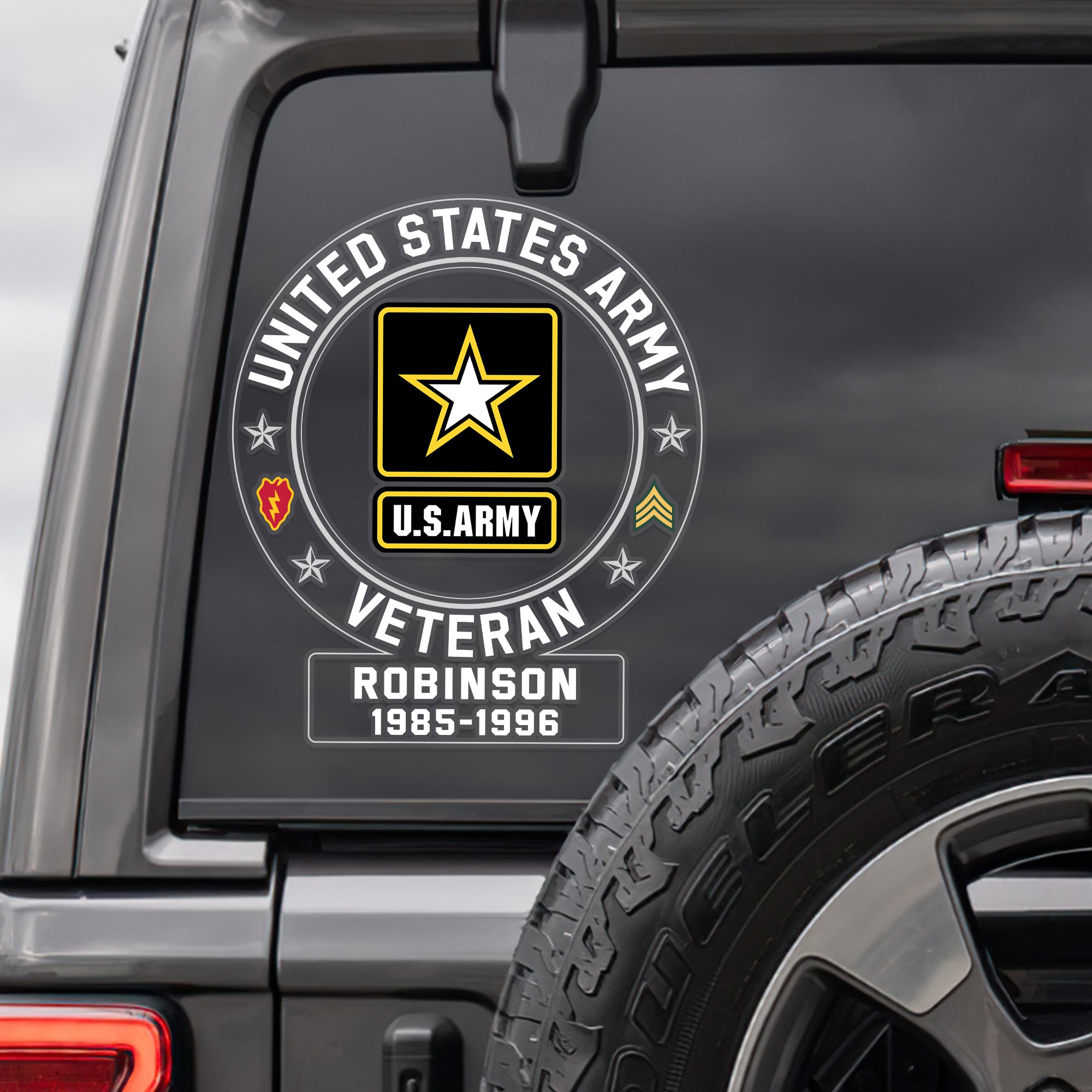 Custom U.S. Marine Corps Retired Veteran Car Decal - Personalized Military Branch Gift