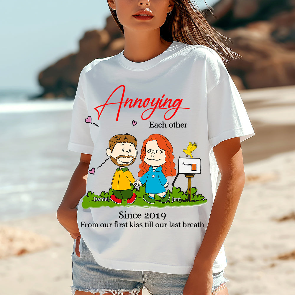 Personalized 2D Couple Sweatshirt: Annoying Each Other Shirts PopCulturePrints