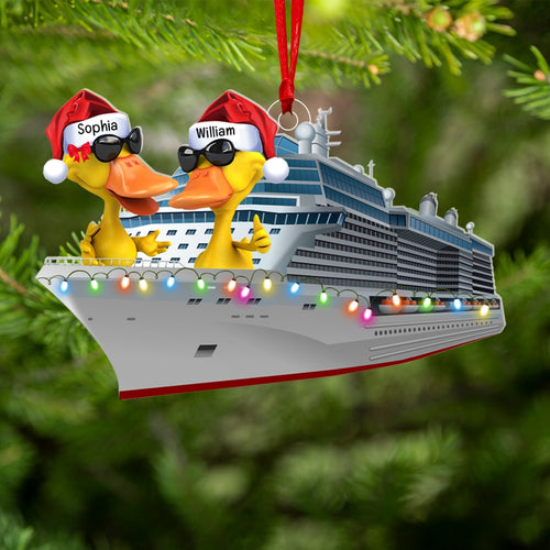 Custom Duck Lover's Christmas Cruise Ornament Ornament PopCulturePrints