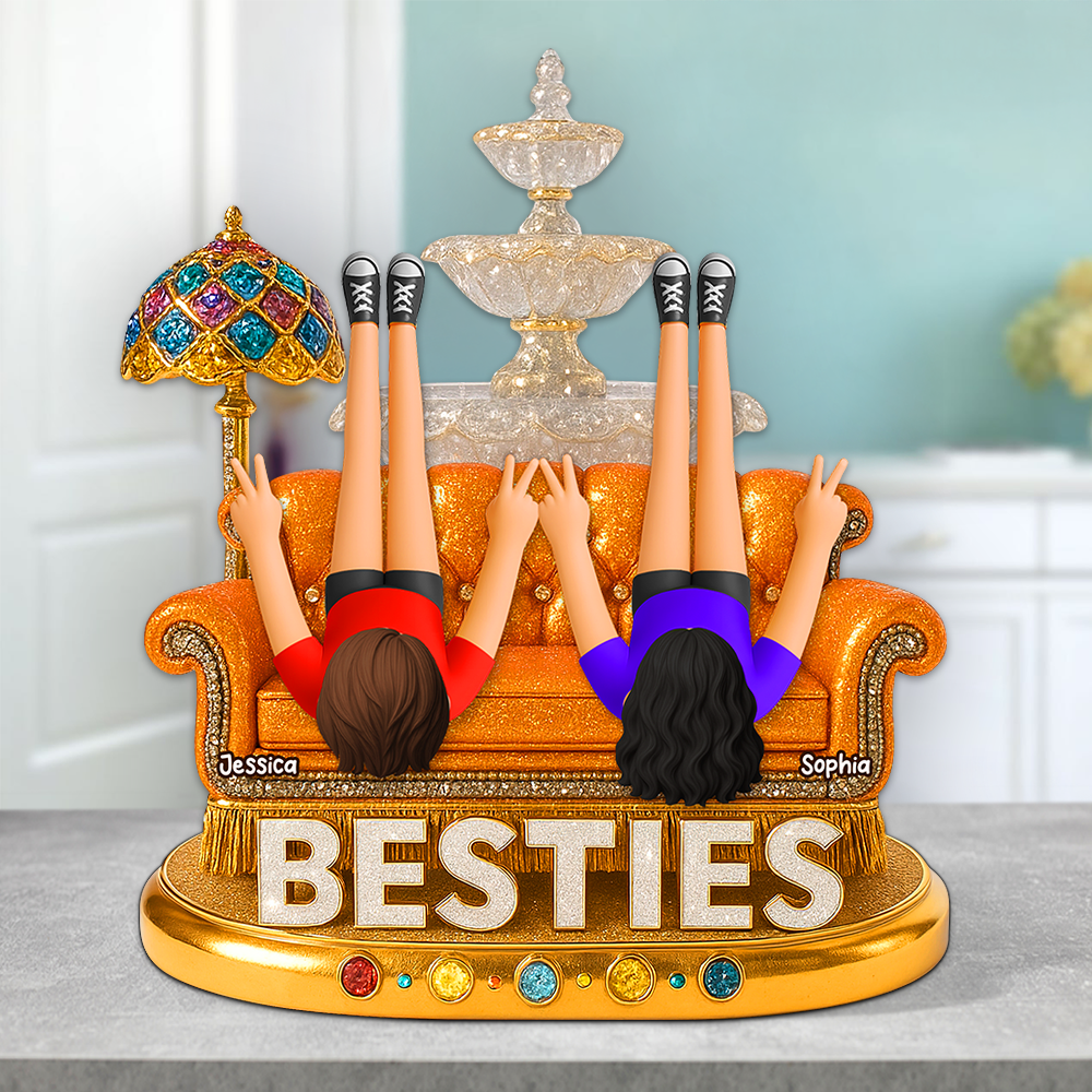 Besties Acrylic Plaque - Celebrate Friendship with Personalized Gifts for Best Friends Shaped Plaques PopCulturePrints