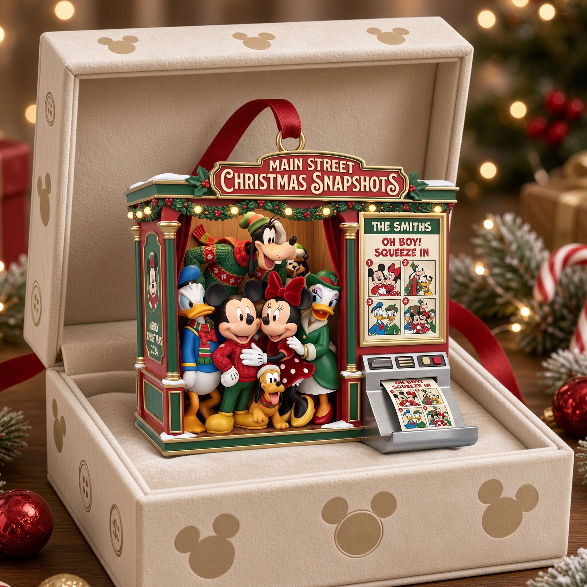 "Capture the Magic of Christmas!" - Festive Crew Photo Booth Acrylic Ornament - Personalized Gift for Family and Friends
