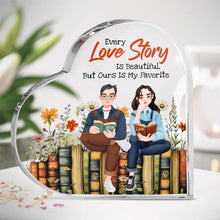 Load image into Gallery viewer, Personalized Heart-Shaped Acrylic Plaque - Custom Love Story Shaped Plaques PopCulturePrints
