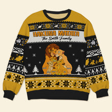 Load image into Gallery viewer, Custom Family Lion-Themed Ugly Christmas Sweater Ugly Christmas Sweater PopCulturePrints
