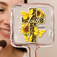 Load image into Gallery viewer, "Faith in Every Reflection" - Personalized Faith Cross Handheld Mirror - Unique Gift for Christians Mirror PopCulturePrints
