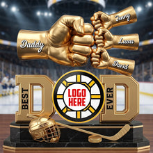 Load image into Gallery viewer, “Best Dad Ever” - Enthusiastic Dad Acrylic Plaque - Personalized Gift for Sporty Dads, Gift for Dad and Grandpa Shaped Plaques PopCulturePrints
